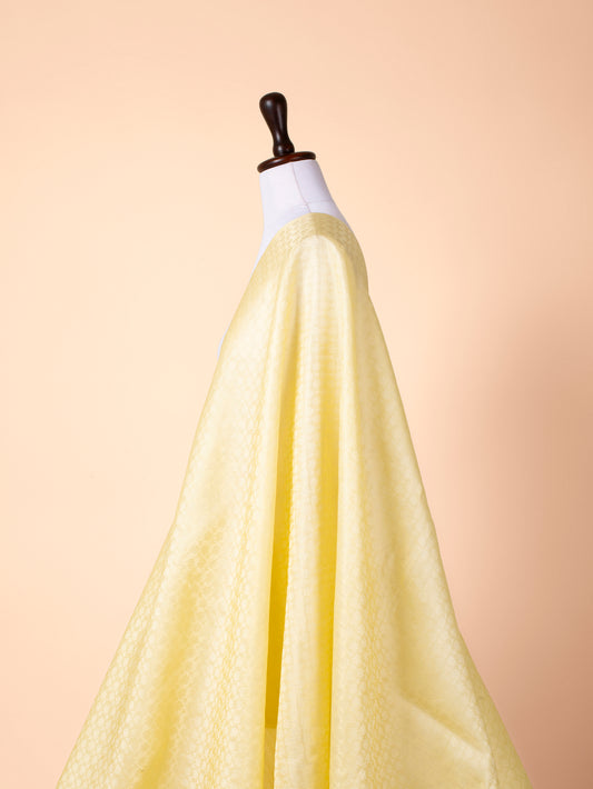 Handwoven Yellow Satin Silk Fabric