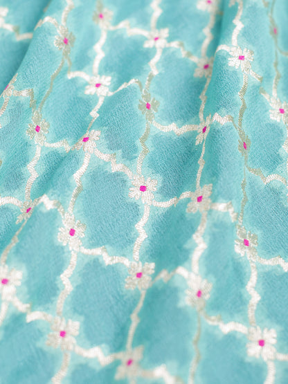 Handwoven Sea Green Georgette Fabric