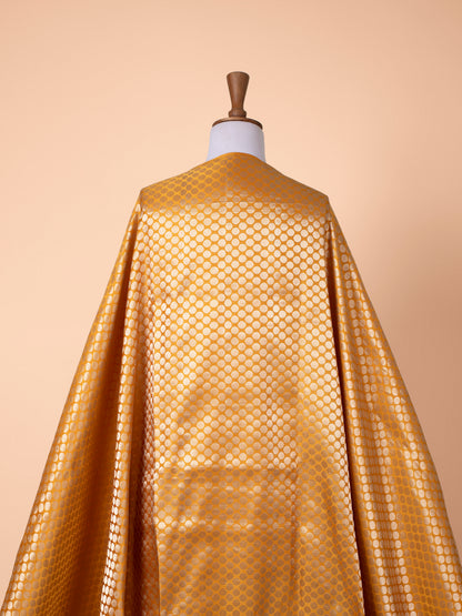 Handwoven Mustard Satin Silk Fabric