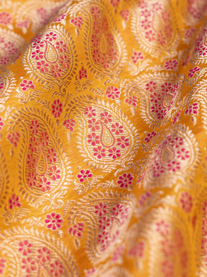 Handwoven Mustard Silk Fabric