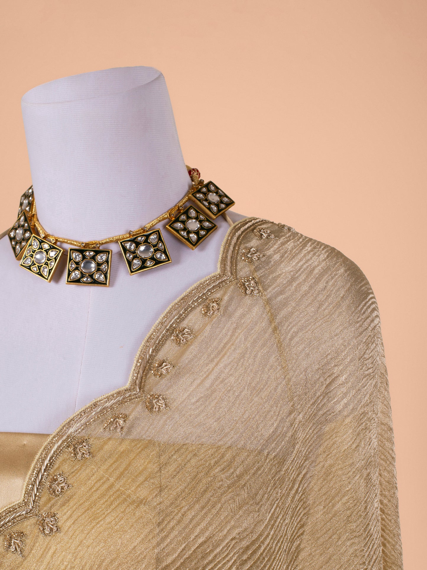 Handwoven Antique Tissue Saree