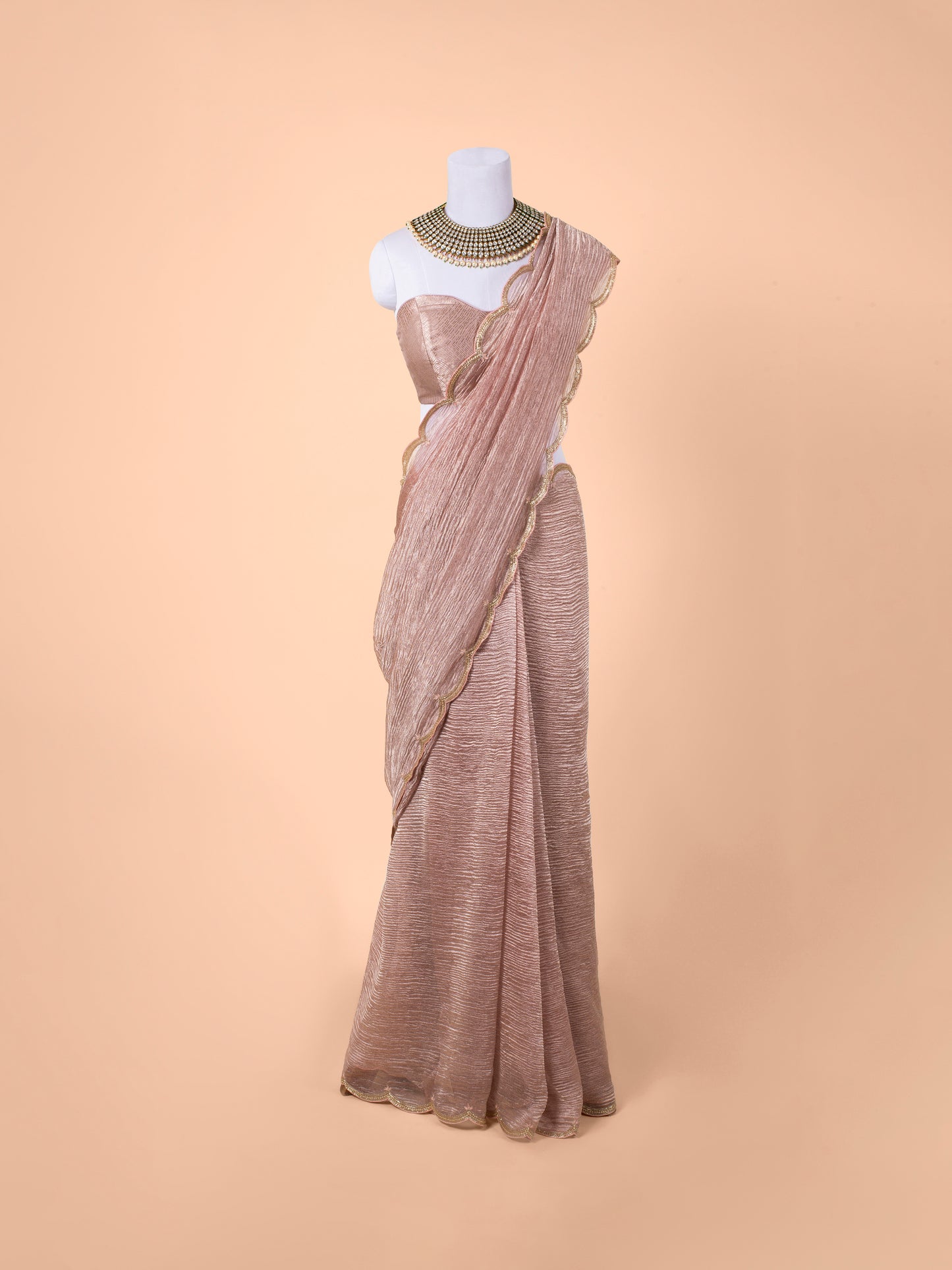 Handwoven Periwinkle Pink Tissue Saree