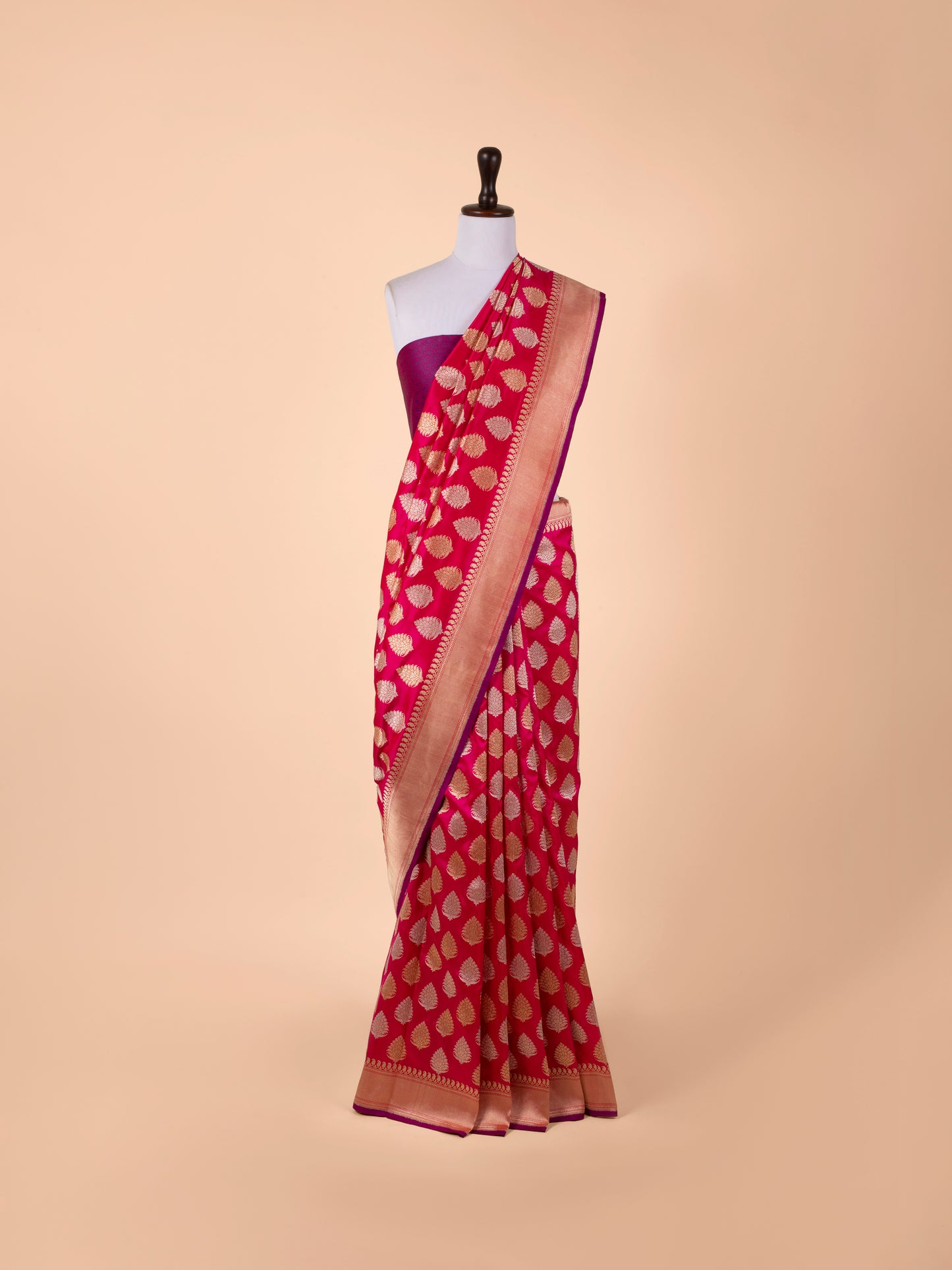 Handwoven Rani Pink  Silk Saree