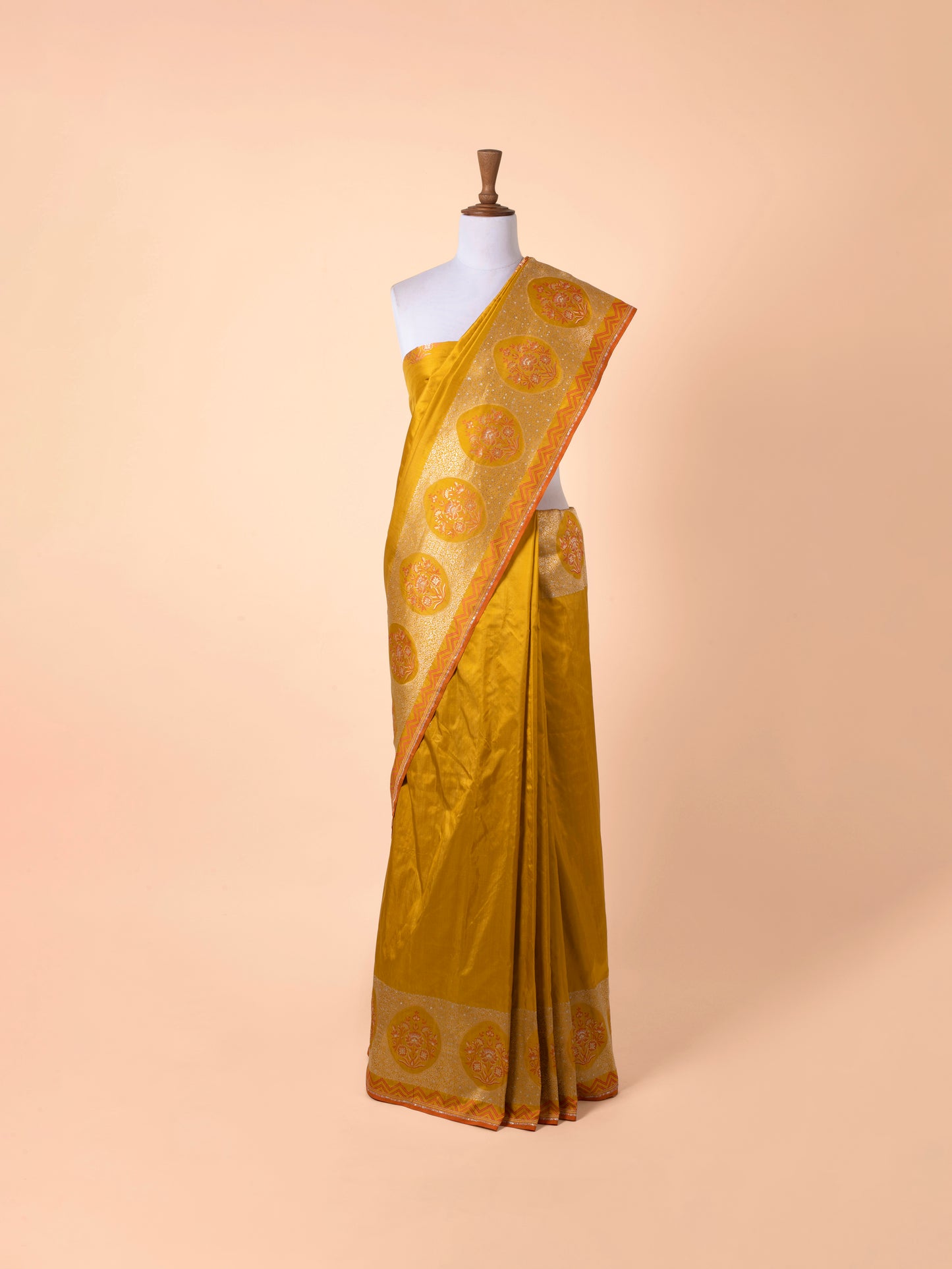 Handwoven Mustard Silk Saree