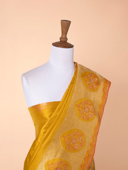 Handwoven Mustard Silk Saree