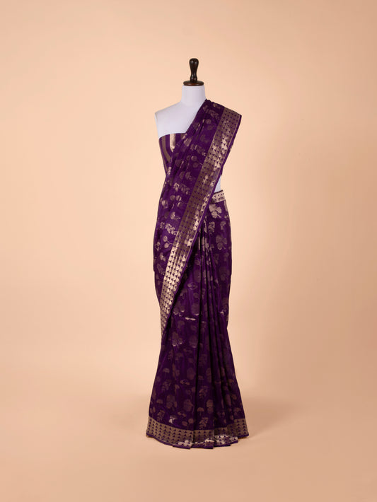 Handwoven Purple Silk Saree