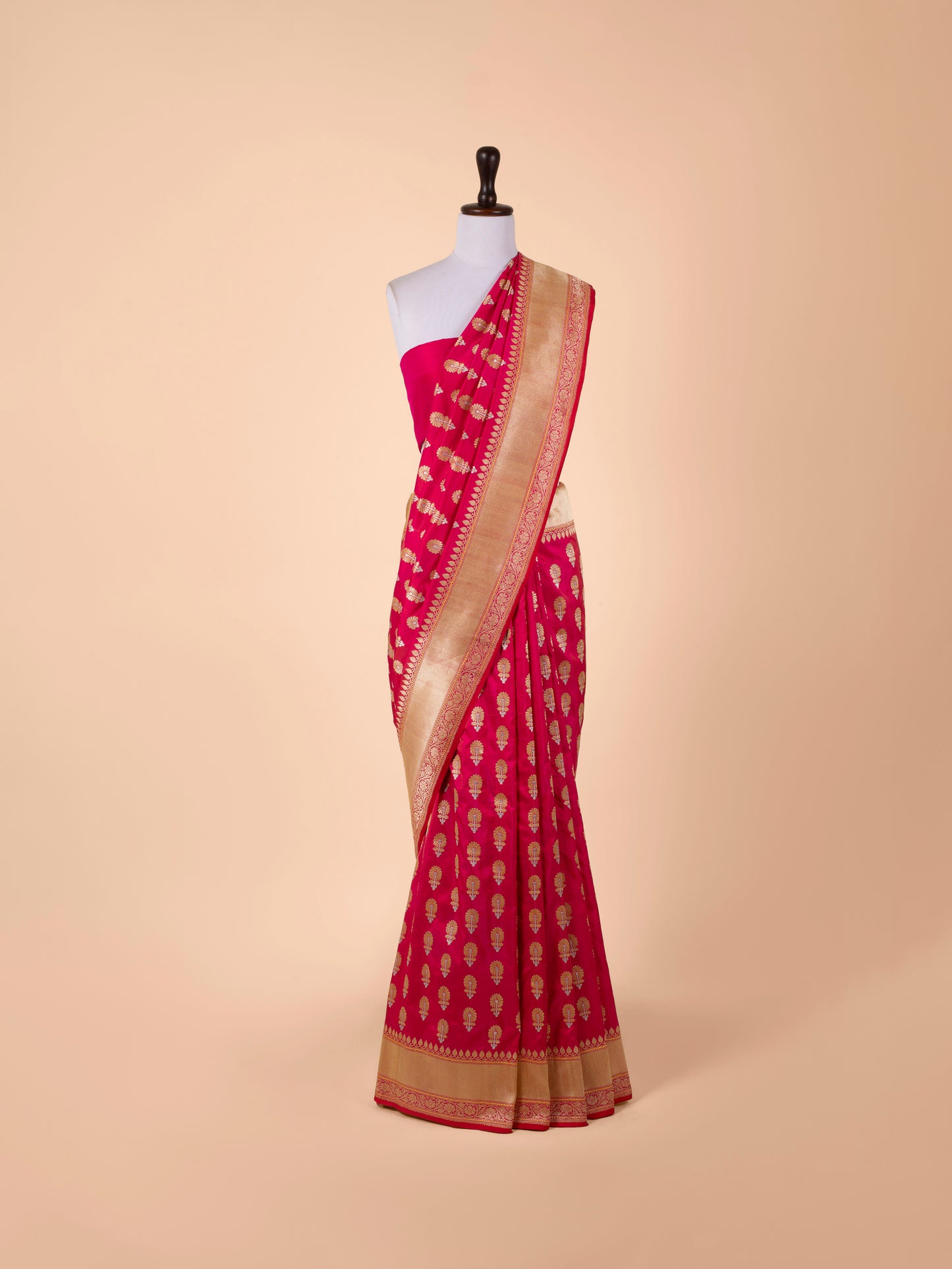 Handwoven Rani Pink Silk Saree