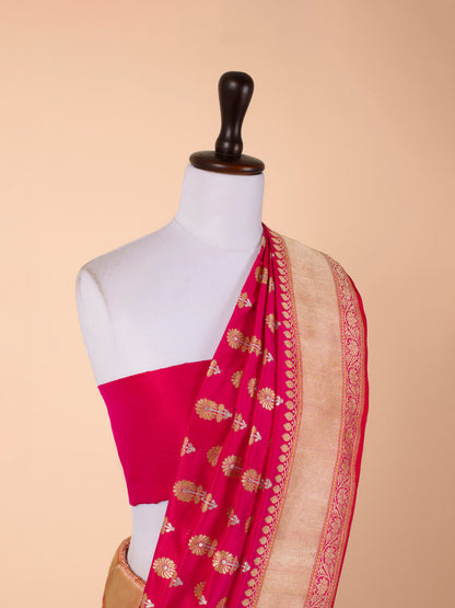 Handwoven Rani Pink Silk Saree