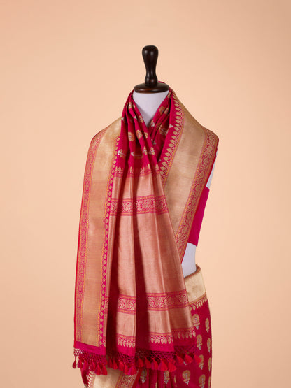 Handwoven Rani Pink Silk Saree