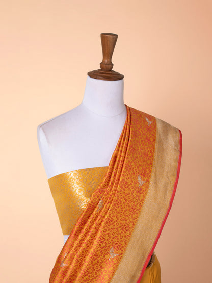 Handwoven Mustard Silk Saree