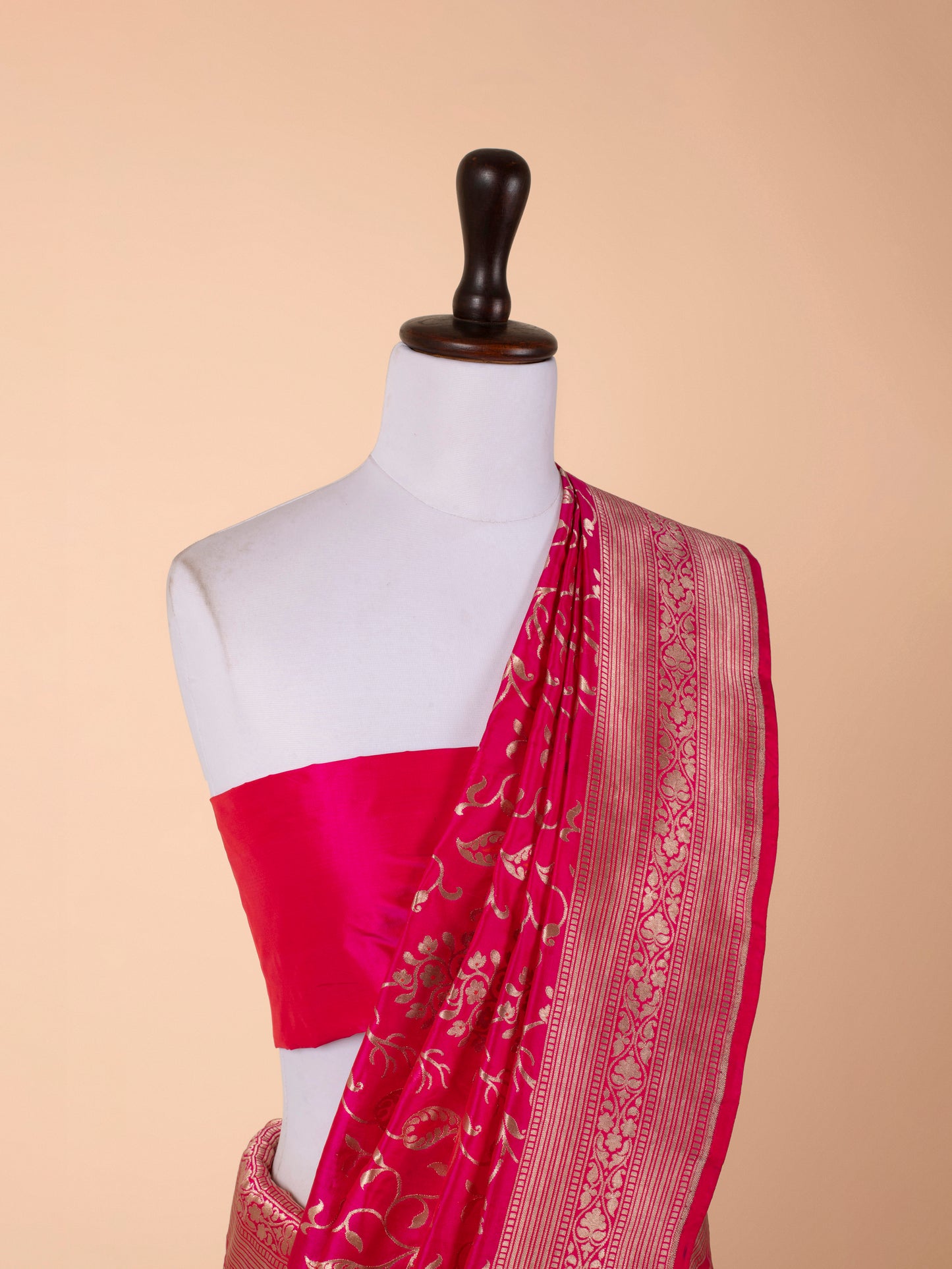 Handwoven Rani Pink  Silk Saree