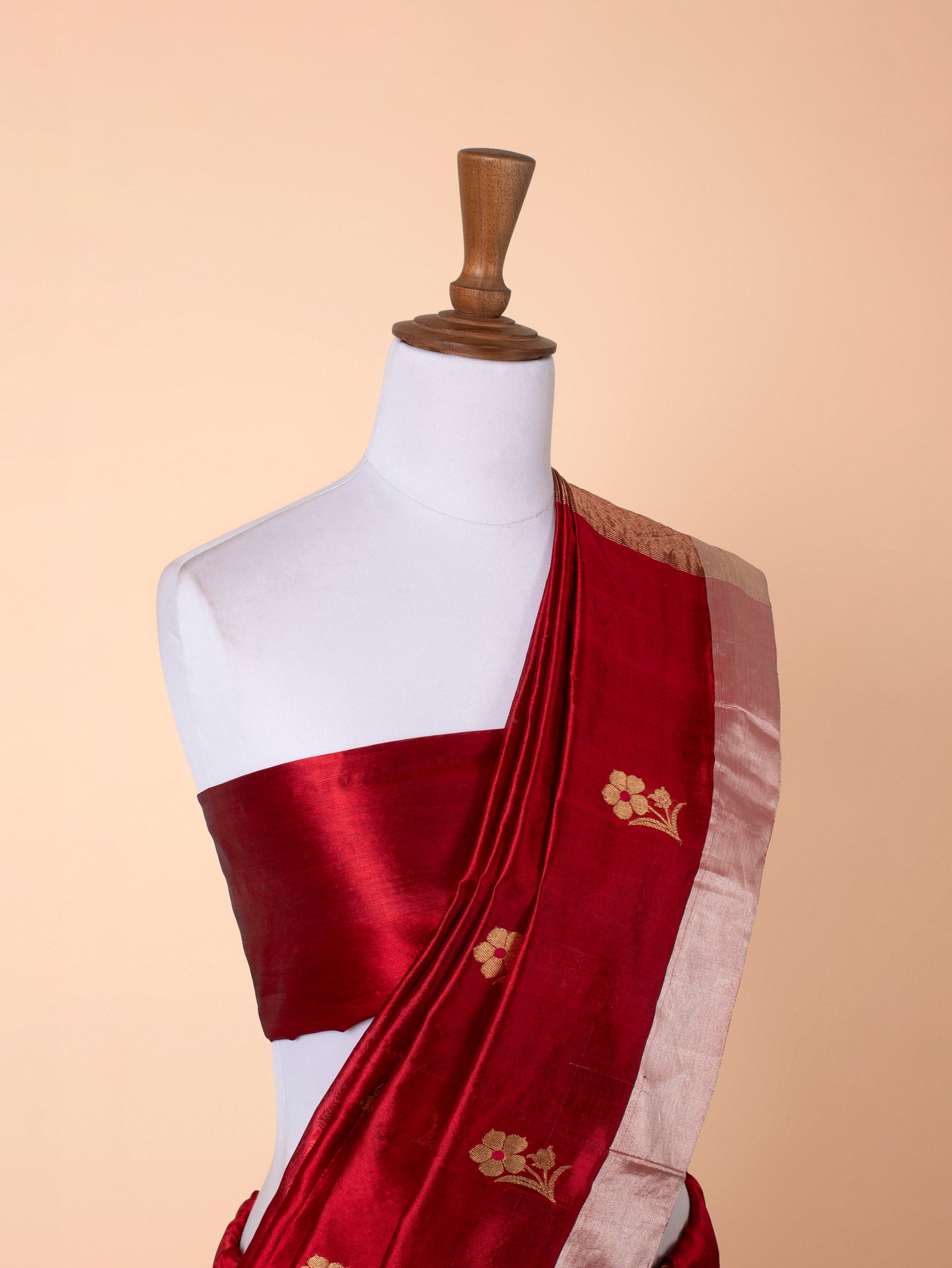 Handwoven Red Chanderi Saree