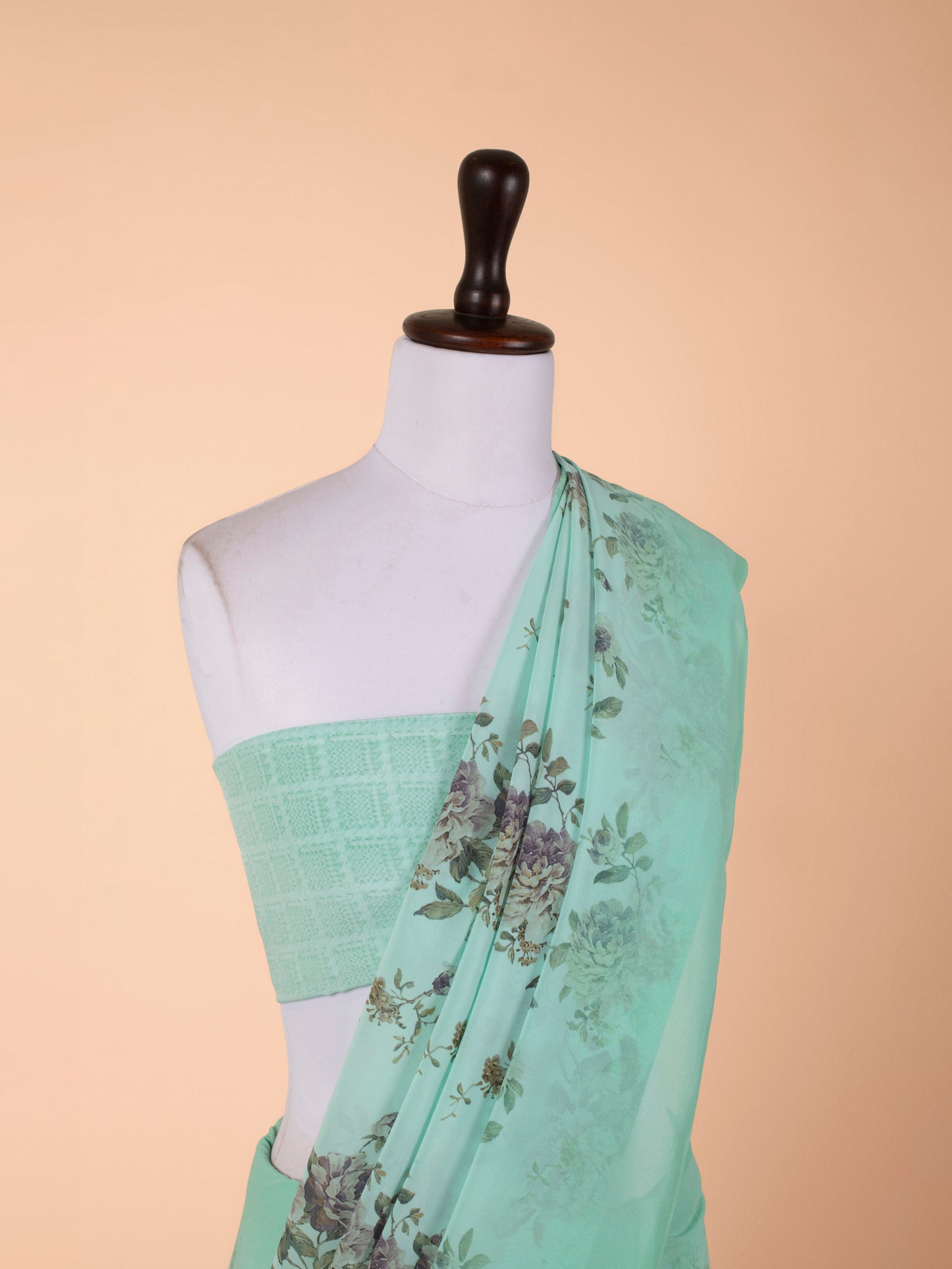 Handwoven Green Crepe Saree