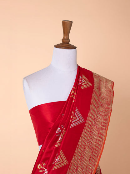 Handwoven Red Silk Saree