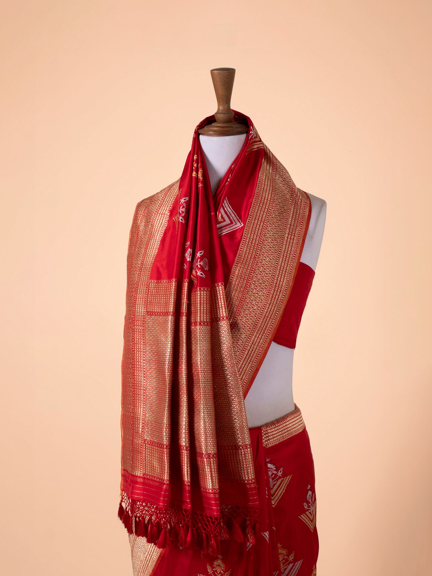 Handwoven Red Silk Saree