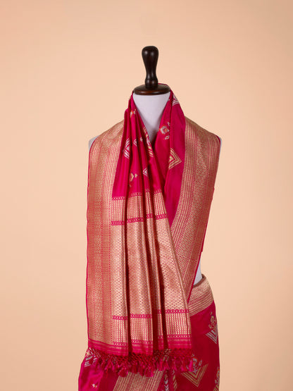 Handwoven Rani Pink Silk Saree