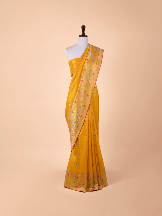 Handwoven Mustard Silk Saree