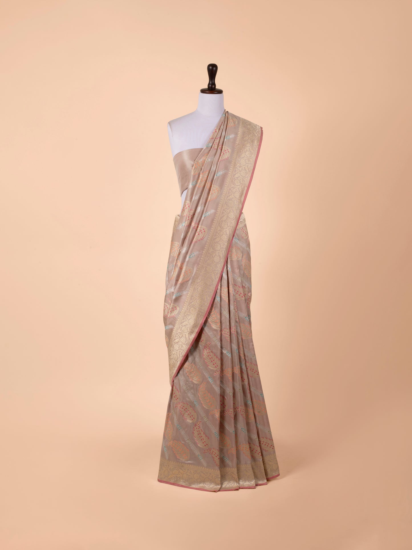 Handwoven Beige Silk Saree