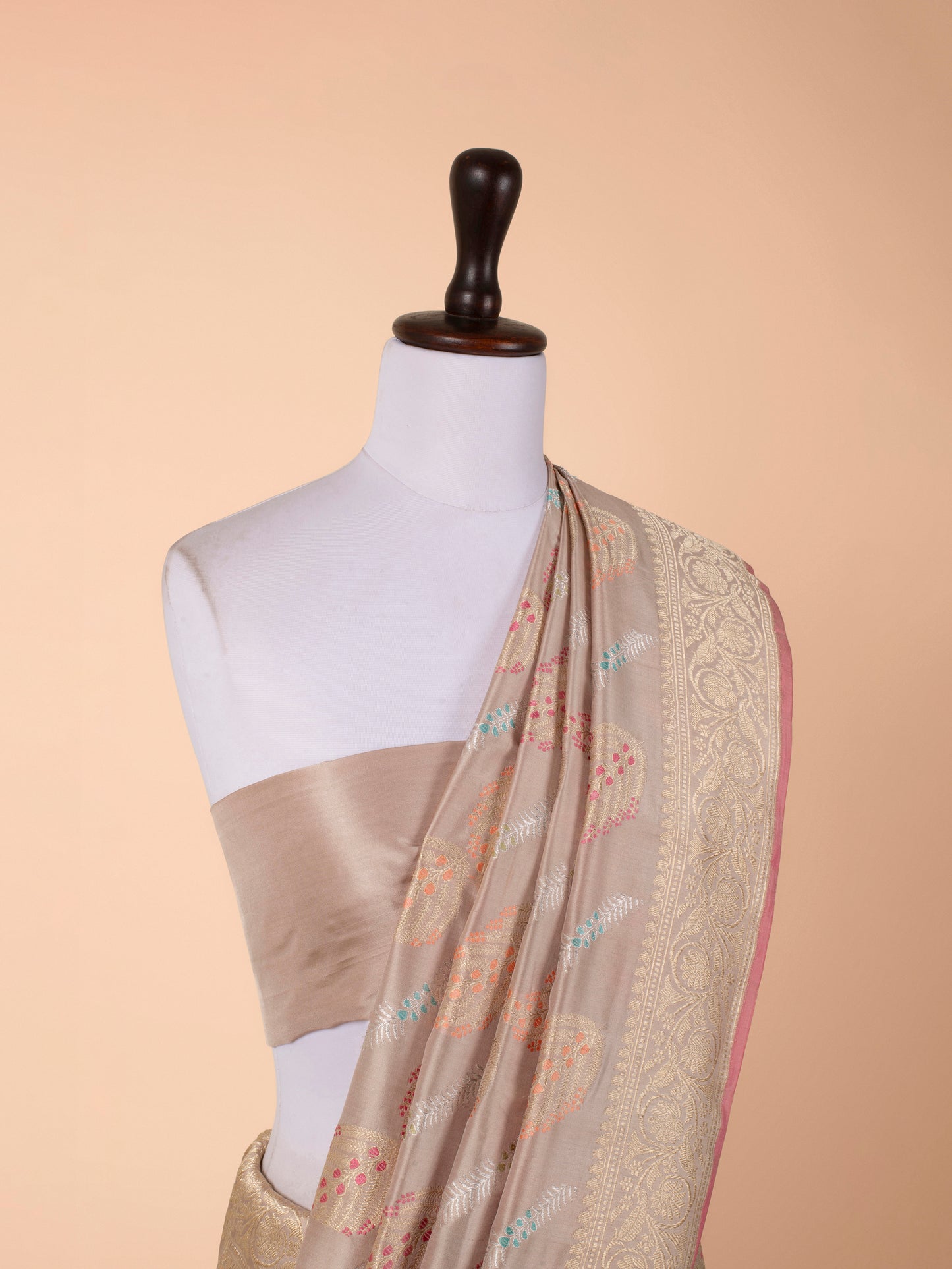 Handwoven Beige Silk Saree