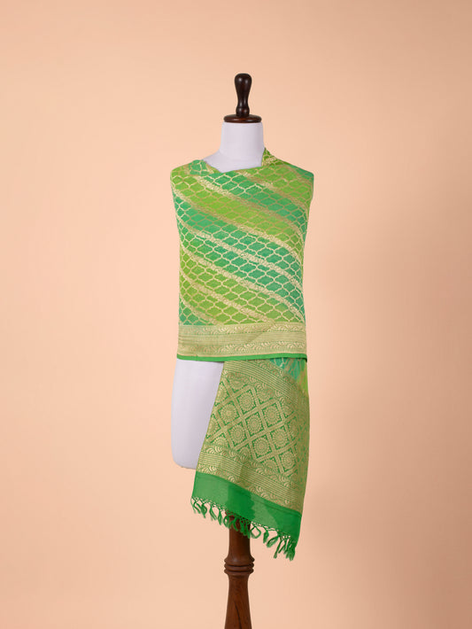 Handwoven Green Georgette Dupatta