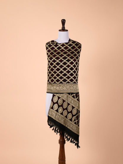 Handwoven Black georgette Dupatta