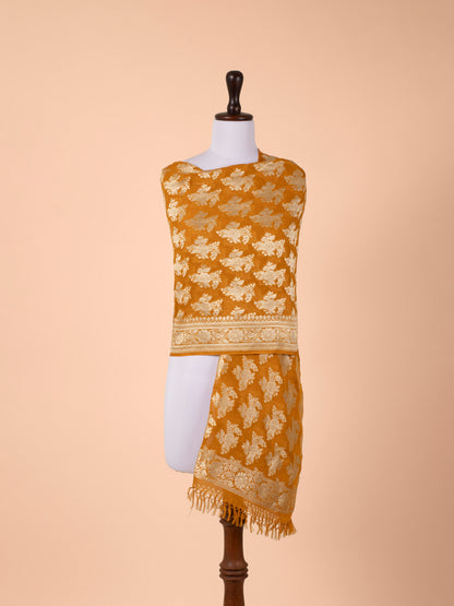 Handwoven Mustard georgette Dupatta