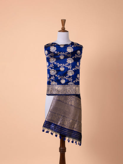 Handwoven Blue Silk Dupatta