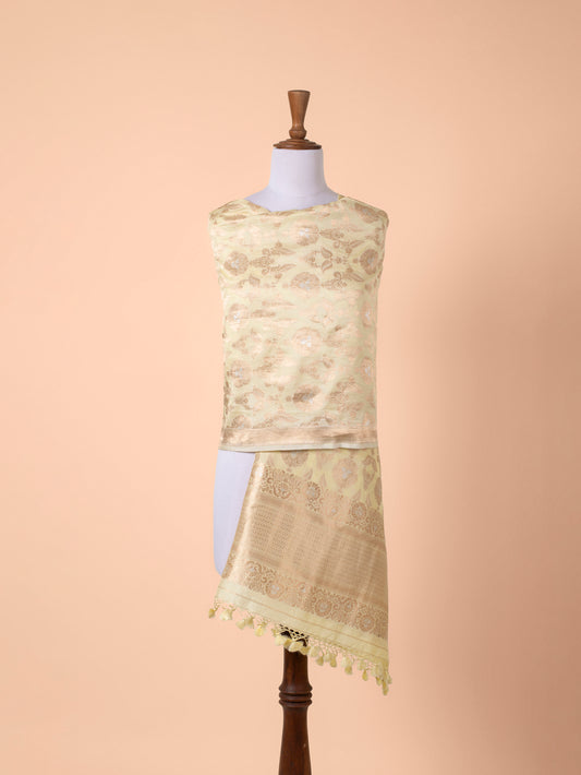 Handwoven Lemon Silk Dupatta