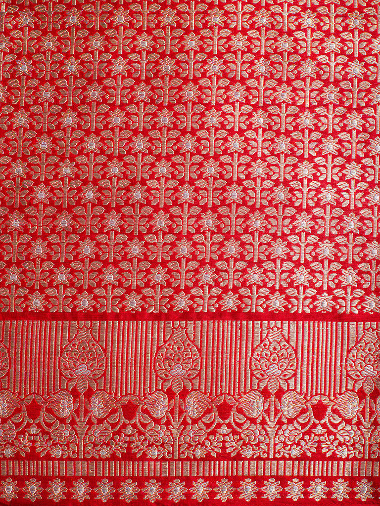 Handwoven Red Silk Lehenga