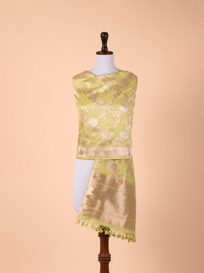 Handwoven Green Silk Dupatta