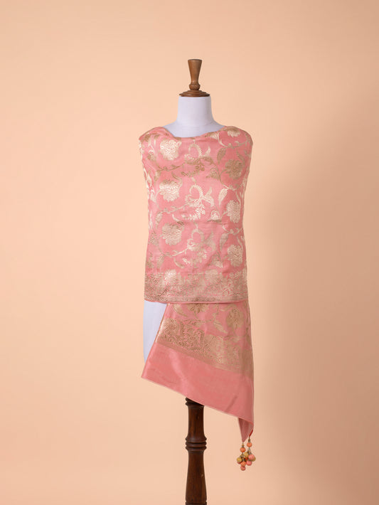 Handwoven Pink silk Dupatta