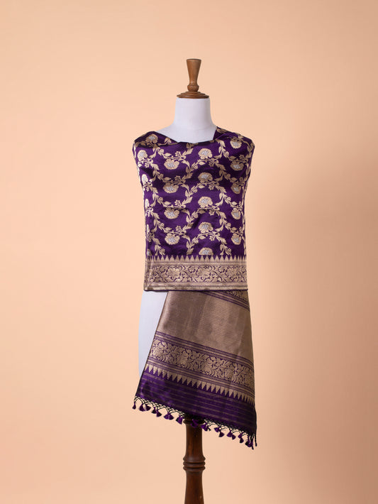 Handwoven Purple Silk Dupatta