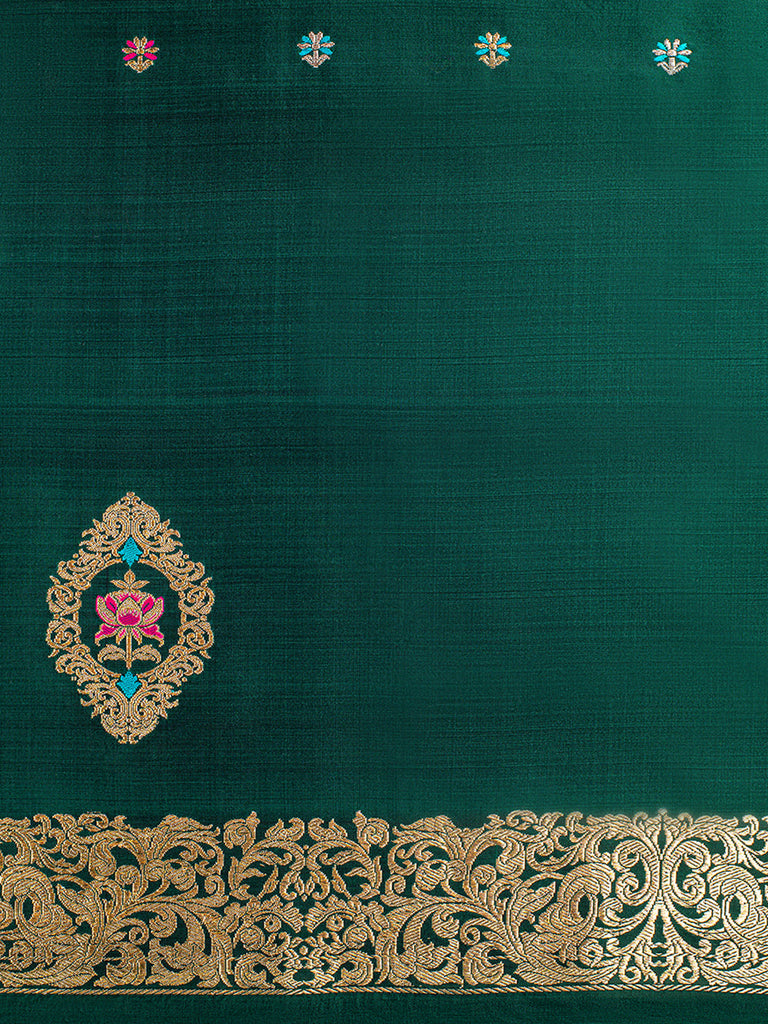 Handwoven Green Silk Lehenga
