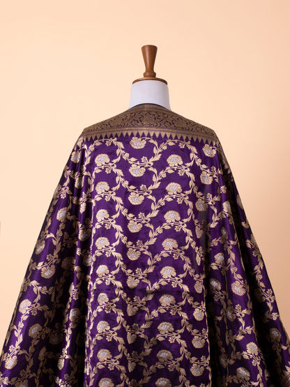 Handwoven Purple Silk Dupatta