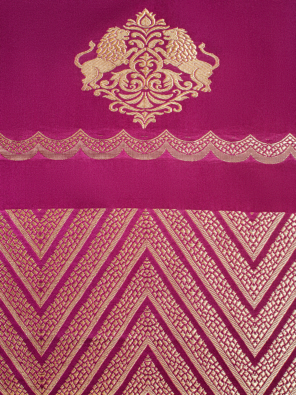 Handwoven Garnet Silk Lehenga