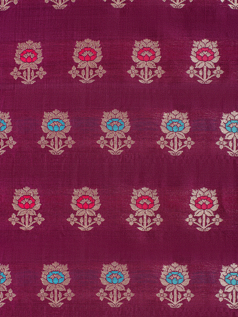 Handwoven Garnet Silk Lehenga
