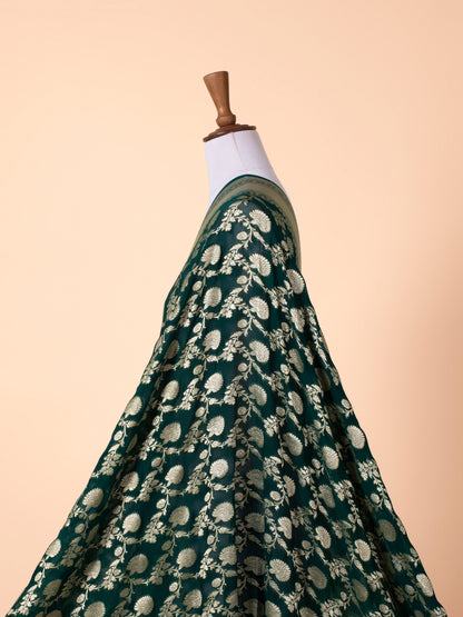 Handwoven Bottle Green Georgette Dupatta