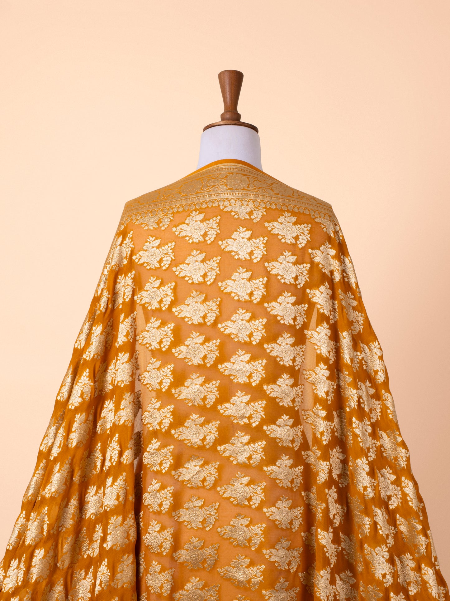 Handwoven Mustard georgette Dupatta