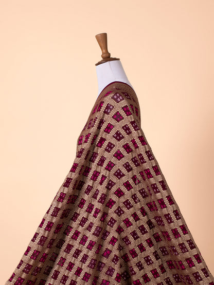 Handwoven Maroon Georgette Dupatta