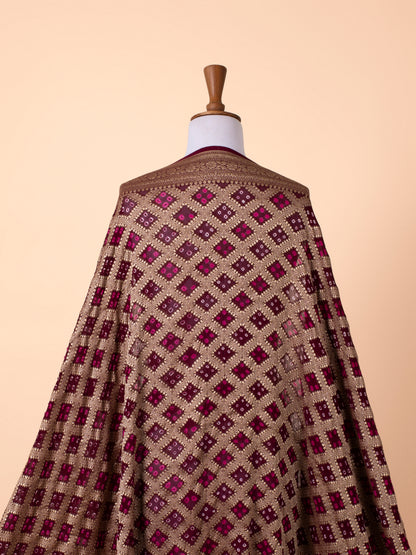 Handwoven Maroon Georgette Dupatta