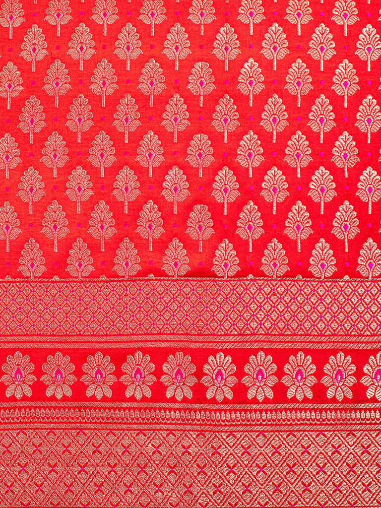 Handwoven Red Silk Lehenga