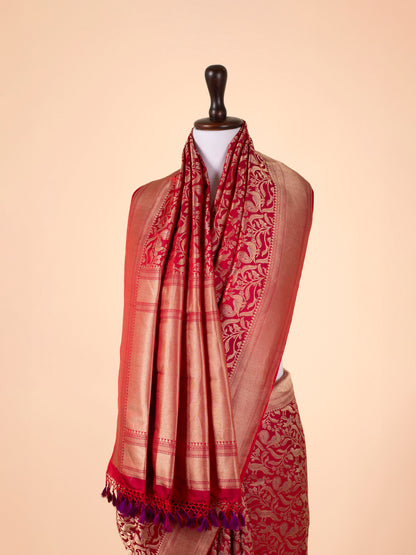 Handwoven Rani Pink Silk Saree