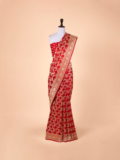 Handwoven Red Silk Saree