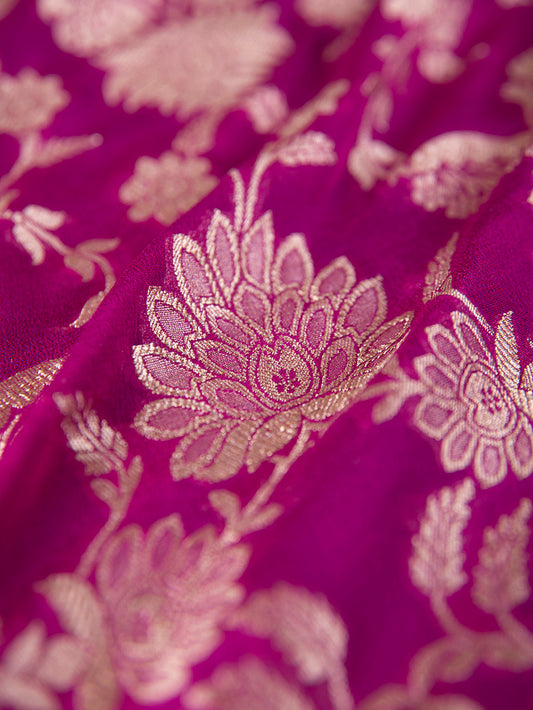 Handwoven Magenta Georgette Fabric