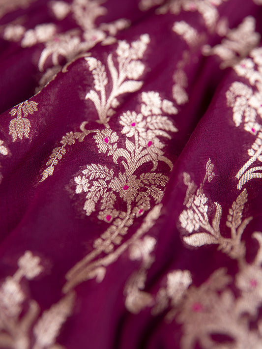 Handwoven Garnet  Georgette Fabric