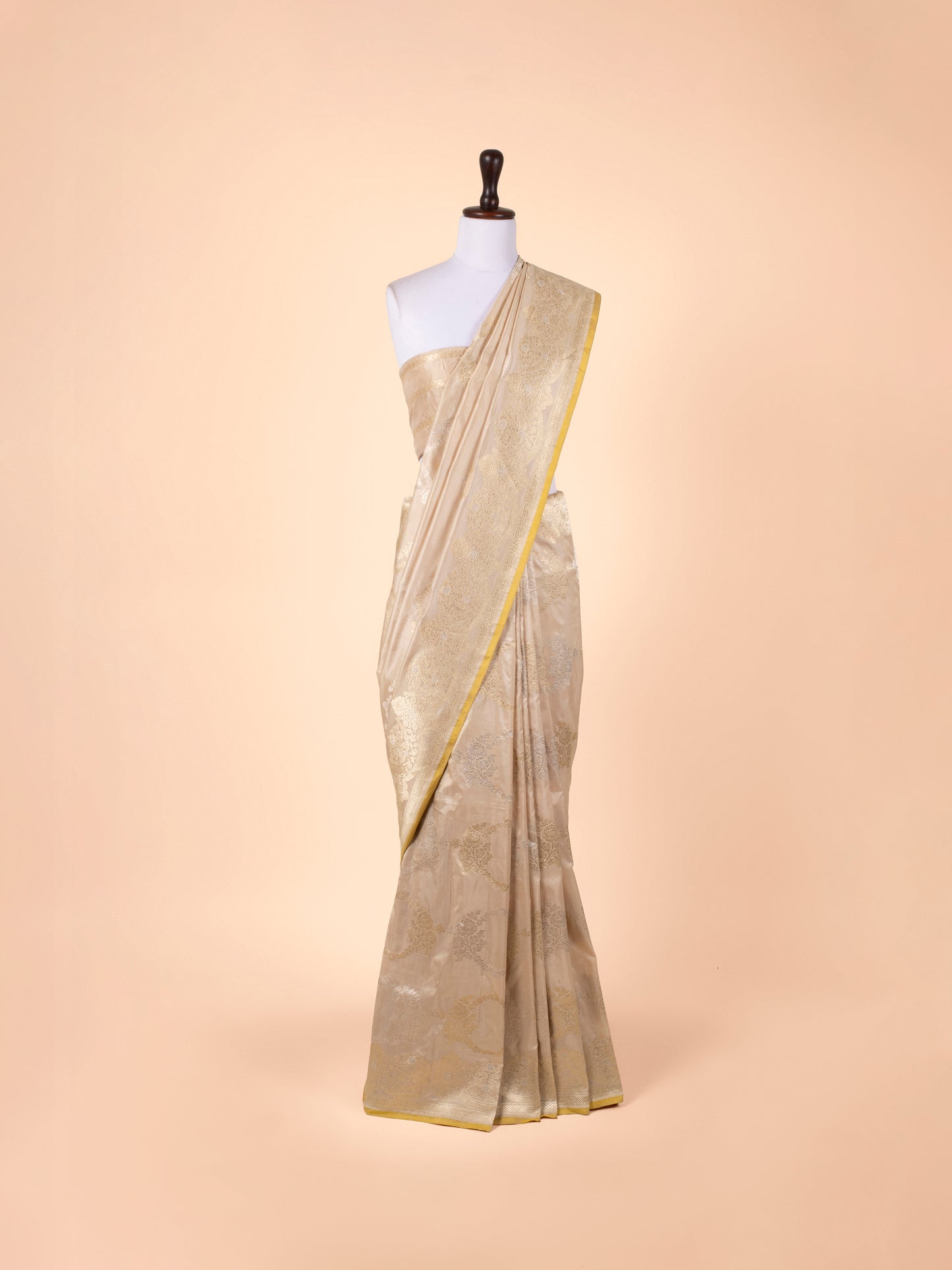 Handwoven Beige Silk Saree