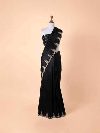 Handwoven Black Silk Saree