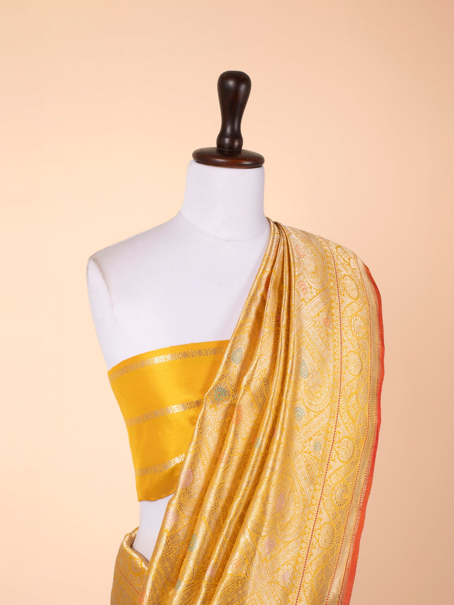 Handwoven Mustard Silk Saree