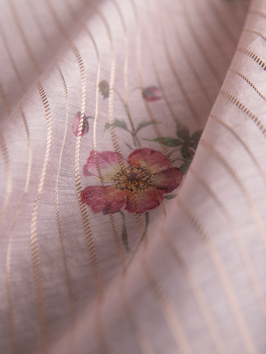 Handwoven Mauve Cotton Silk Fabric