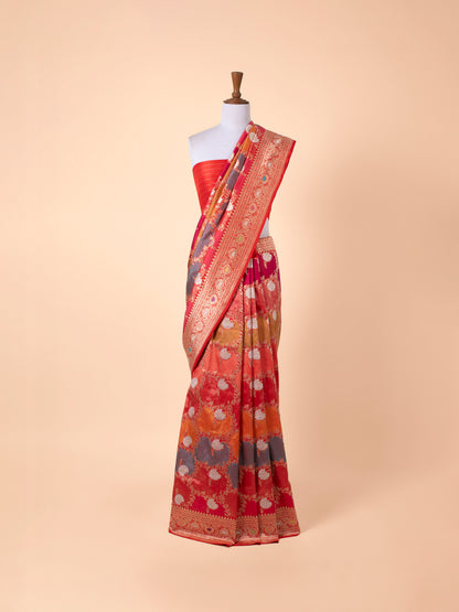 Handwoven Red Silk Saree